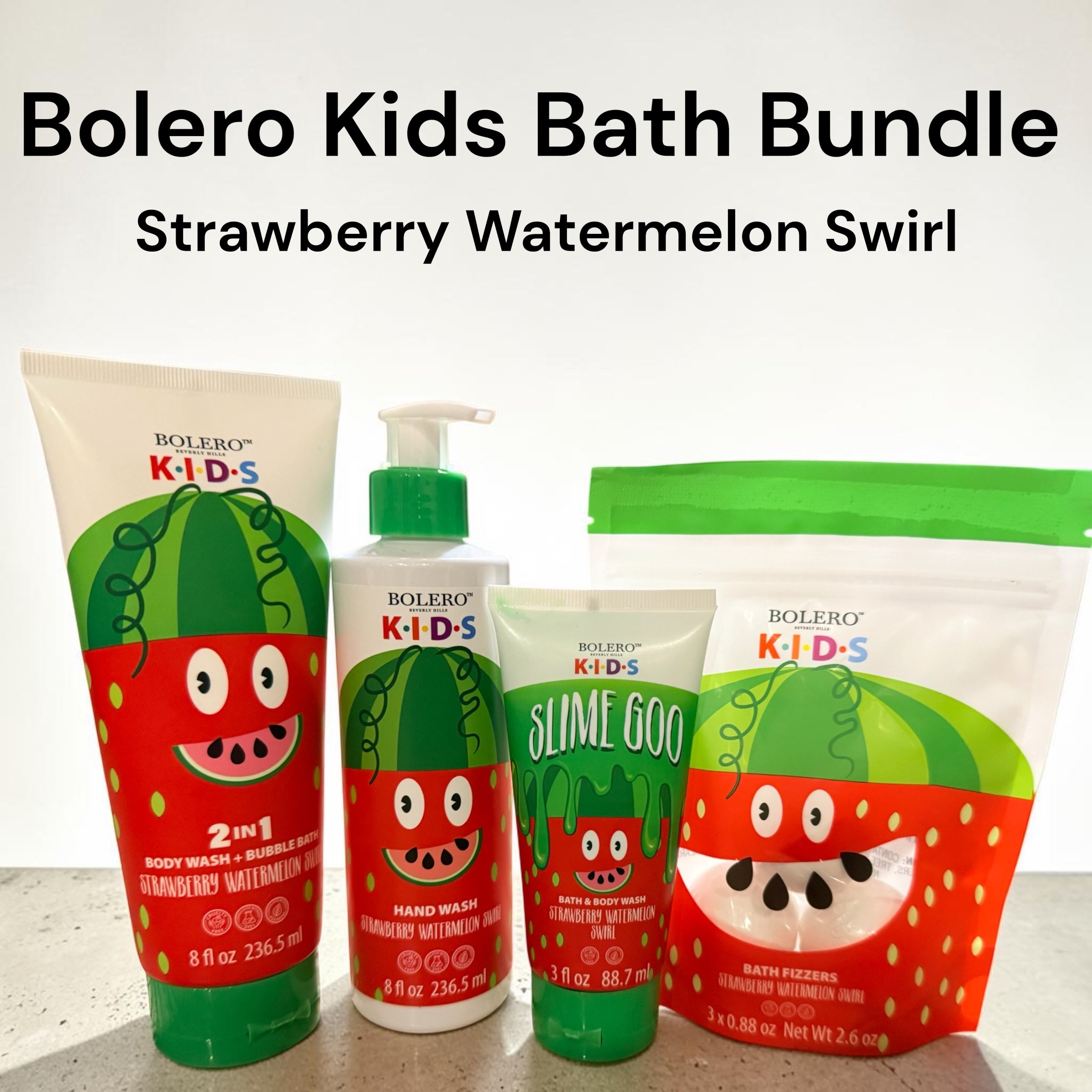Bolero Kids Bath Bundle - Strawberry Watermelon Swirl