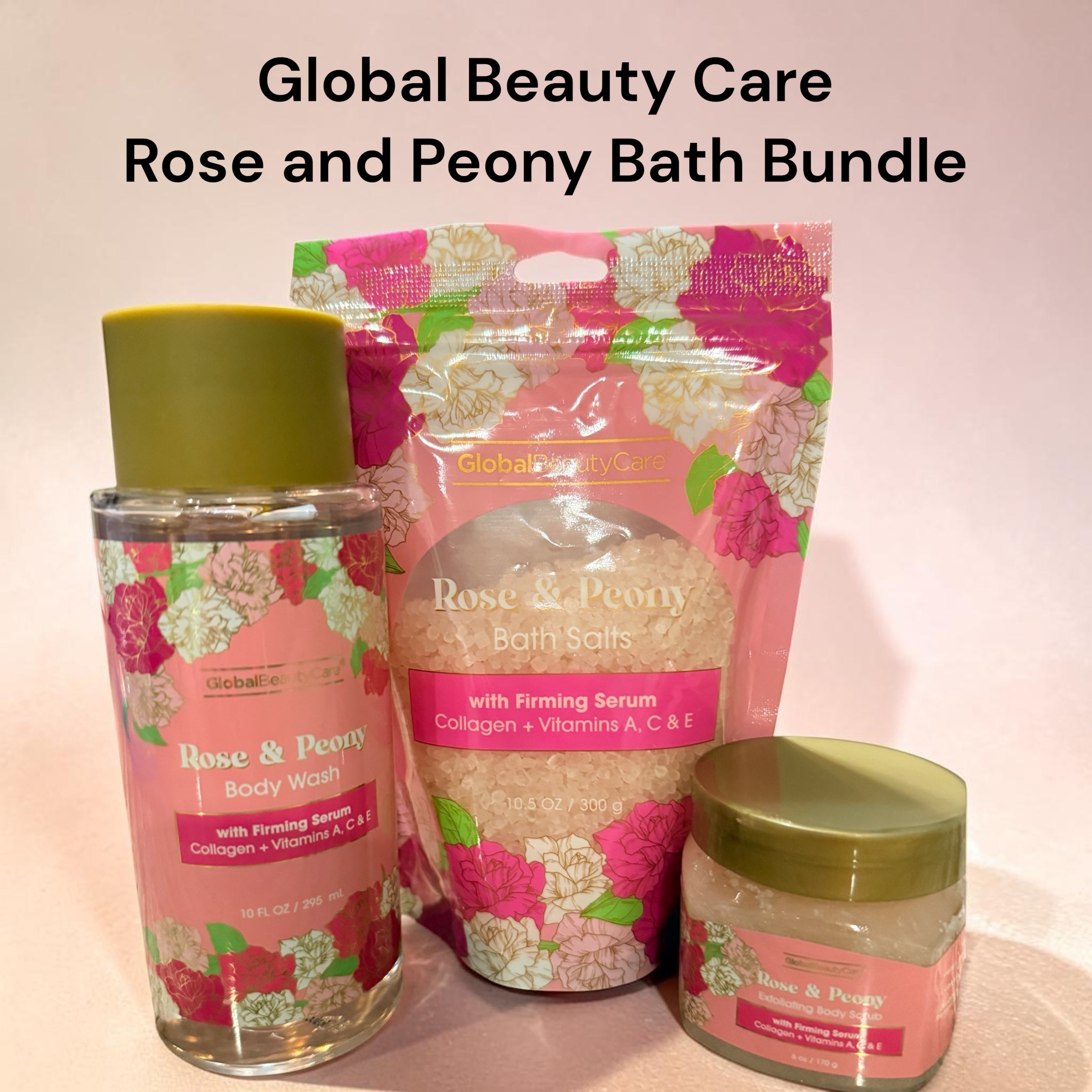 Global Beauty Care - Rose and Peony Bath Bundle