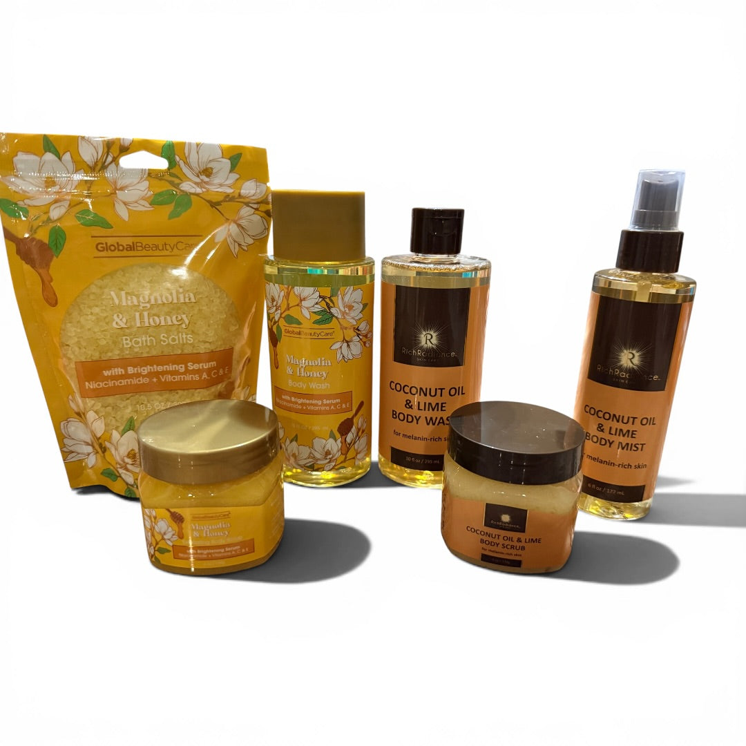 Global Beauty Care Magnolia and Honey and Coconut Oil and Lime Body Wash Sets