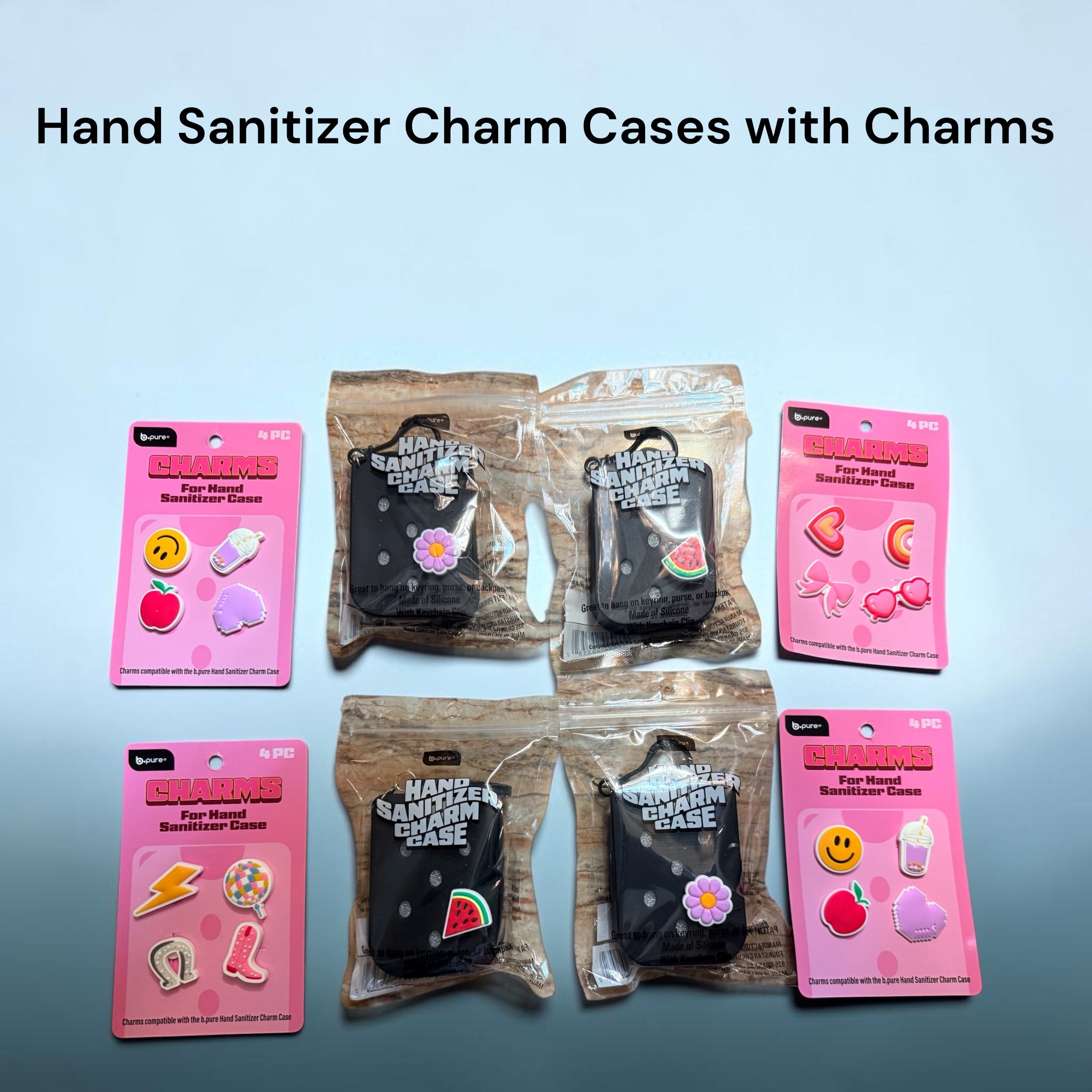 Hand Sanitizer Charm Cases with Charms