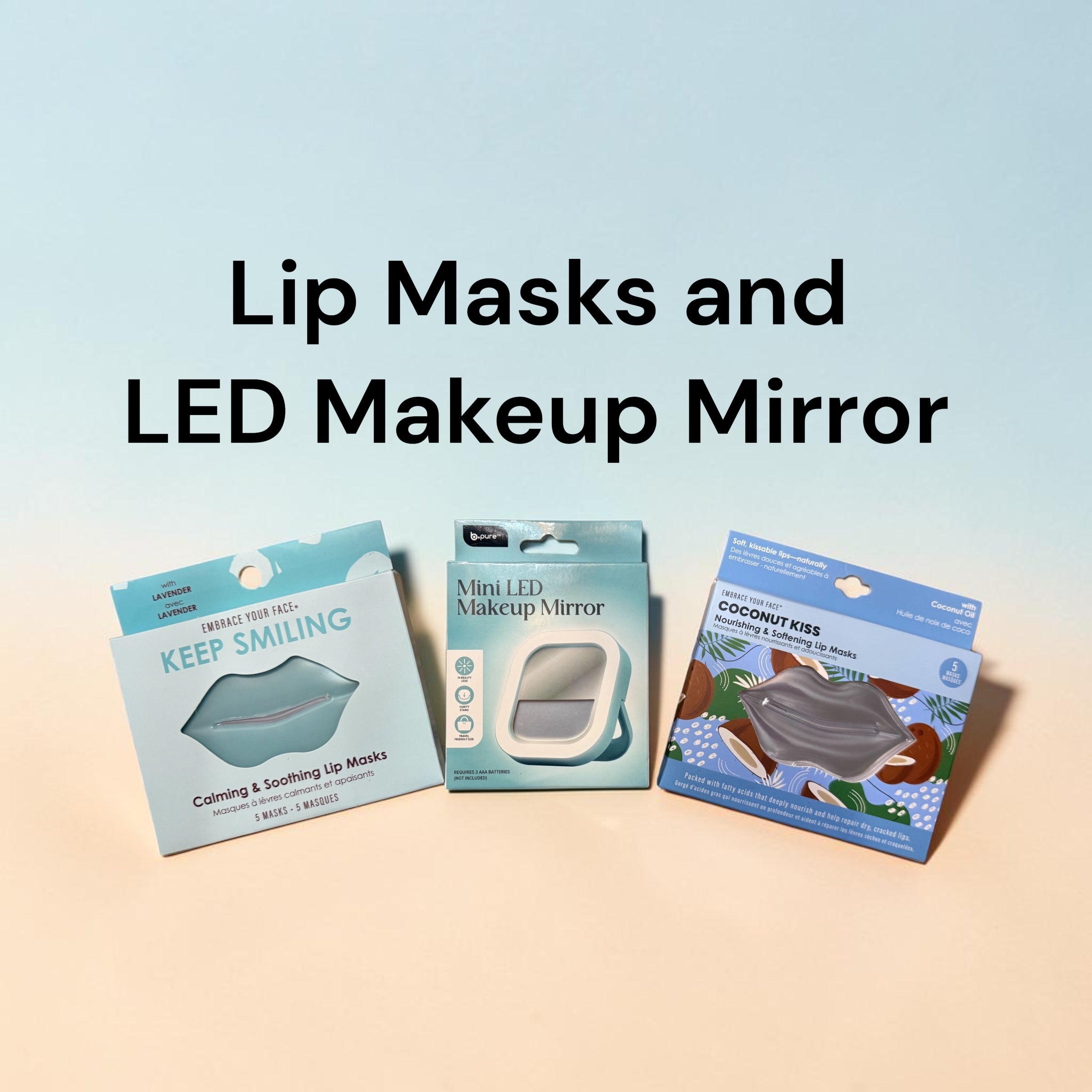 Lip Masks and Mini LED Makeup Mirror