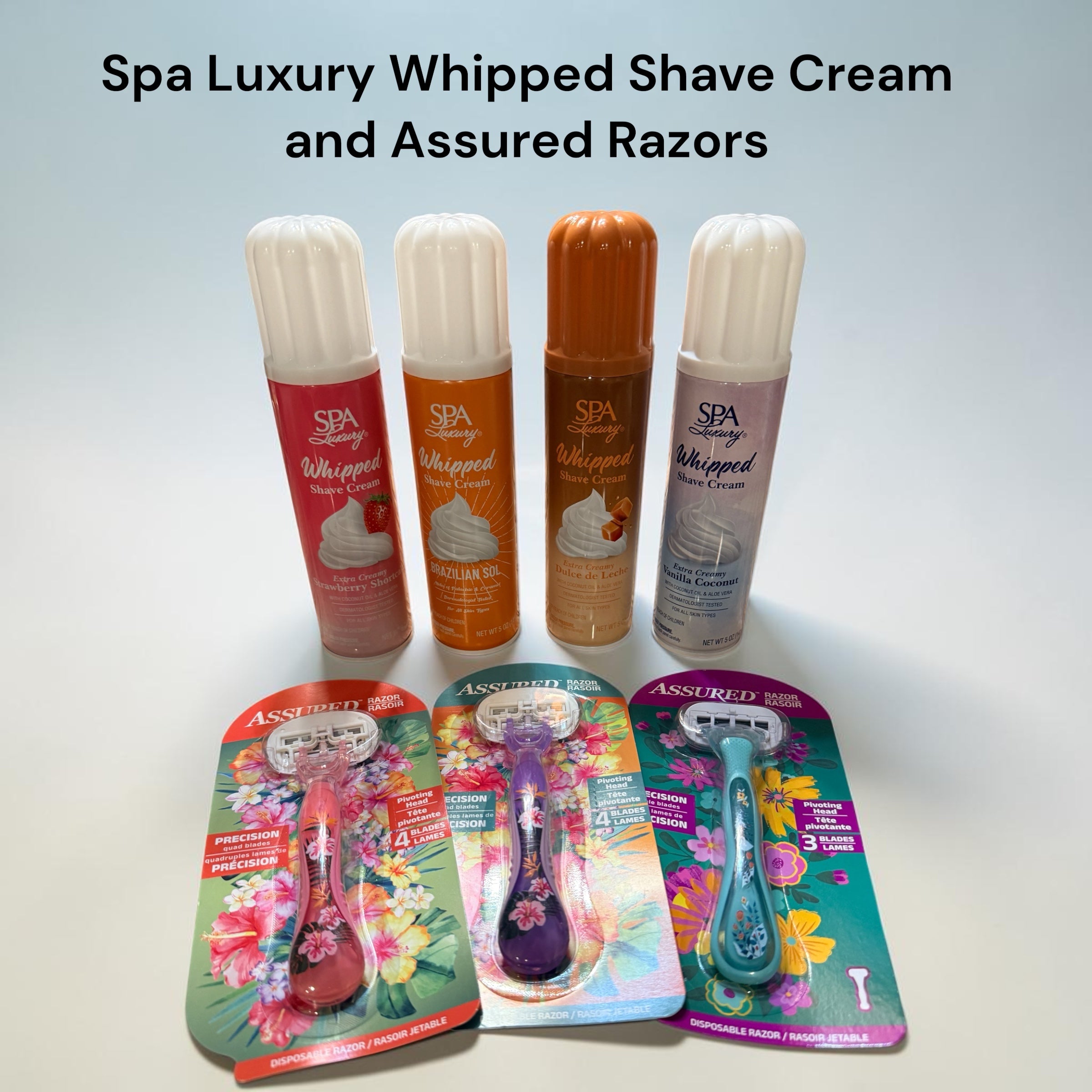 Spa Luxury Whipped Shave Cream and Assured Disposable Razors