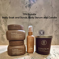 TPH Bundle Body Soak and Scrub, Body Serum and Candle
