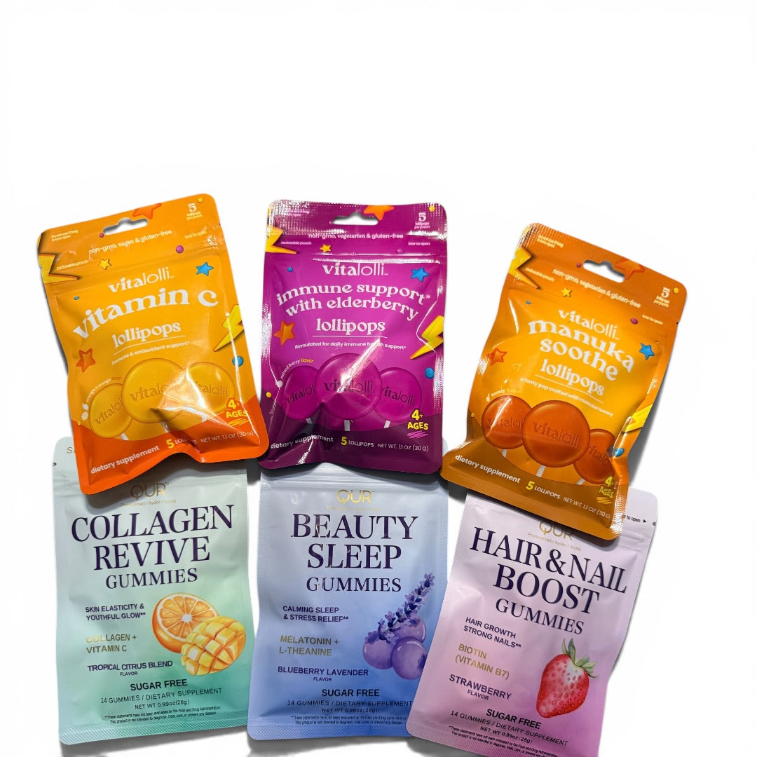 Vitalolli Vitamin Lollipops and QUR Gummies