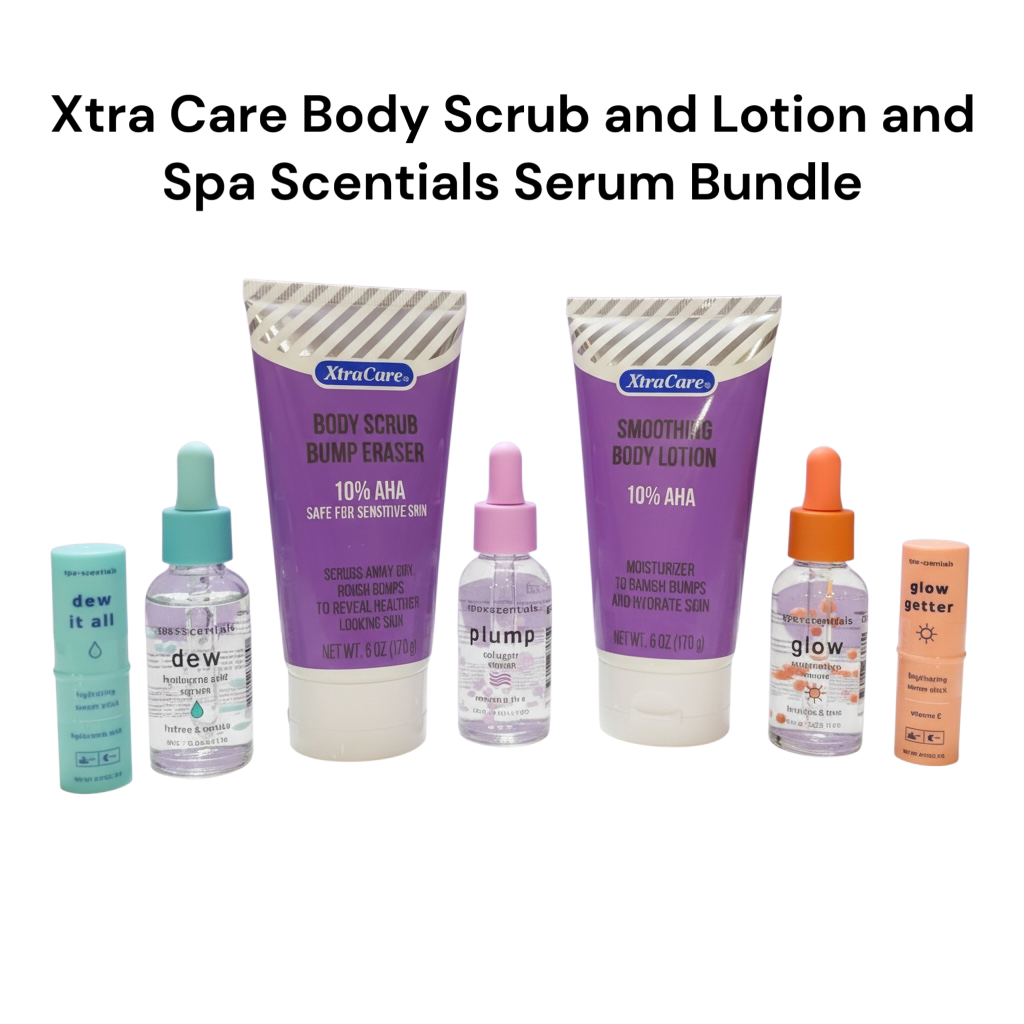 XtraCare Body Scrub and Lotion and Spa Scentials Serum Bundle